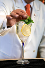 master bartender showing all his experience and talent