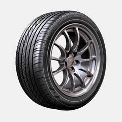 Obraz premium car wheel isolated on white background