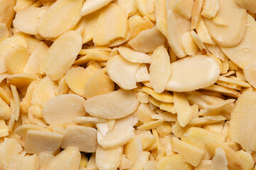 Macro photography of almond chips.