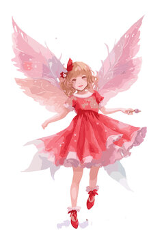 Beautiful Flying Fairy vector illustration Christmas concept