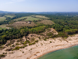 Aerial view of Black sea coast near Coral beach, Bulgaria