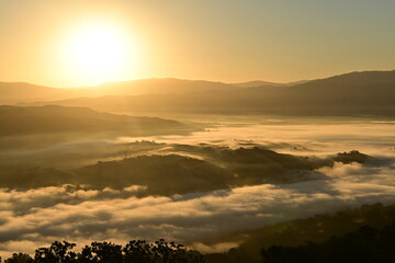 sunset over the mountains
