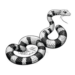 Fototapeta premium Hand Drawn Sketch Coral Snake Illustration 