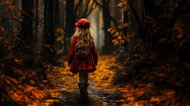 little red riding hood in the forest, generative AI