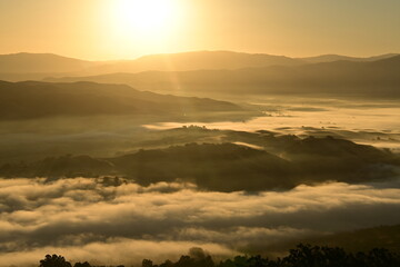 sunrise in the mountains