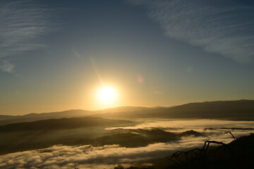 sunset in the mountains