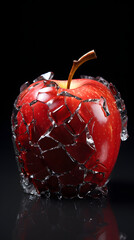 Red apple in cracked ice; Black background; Object Reflection
Resolution 3584x5376