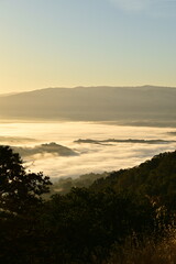 sunset over the valley