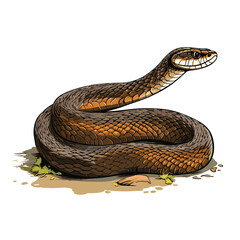 Fototapeta premium Hand Drawn Flat Color Water Moccasin Snake Illustration 