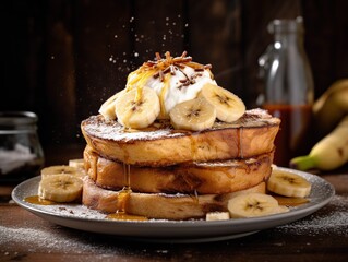 French toast photography background, french toast with fruits,french toast lovers day