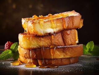 French toast photography background, french toast with fruits,french toast lovers day
