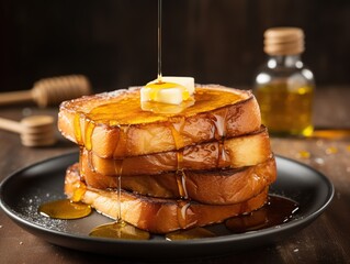 French toast photography background, french toast with fruits,french toast lovers day