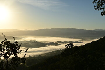 sunset on the valley