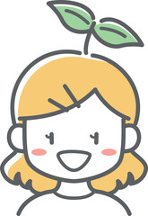 葉っぱが生えた女の子