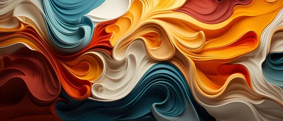Gordijnen abstract colorful background with waves © toomi123