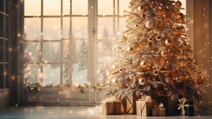 decorated Christmas tree for Christmas celebration.