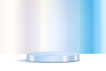 3D blue podium for product display