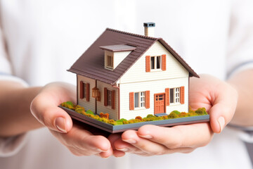 I hold the completed model of the new house filled with dreams and hopes in my hand. Real estate, hope, and the achievement of life's success and goals.