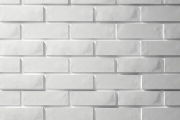 Seamless smooth subtle white embossed plastic, ceramic, porcelain or marble brick wall background texture. Abstract geometric grayscale displacement, bump or height map