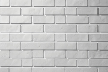 Seamless smooth subtle white embossed plastic, ceramic, porcelain or marble brick wall background texture. Abstract geometric grayscale displacement, bump or height map