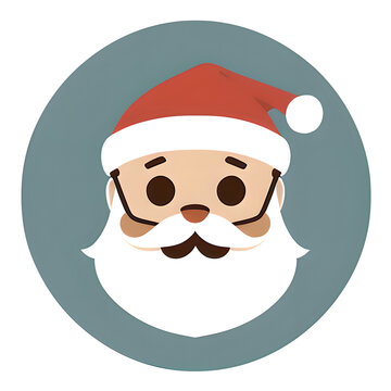 Santa head Icon logo round.x-mas, christmas, 