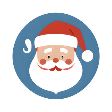 Santa head Icon logo round.x-mas, christmas, 
