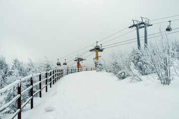 ski track with snow