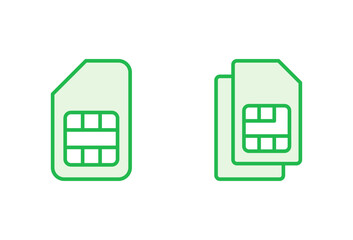 Sim card icon set. dual sim card icon vector