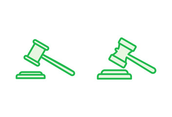 Gavel icon set. judge gavel icon vector. law icon vector. auction hammer