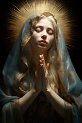 Portrait of a praying madonna