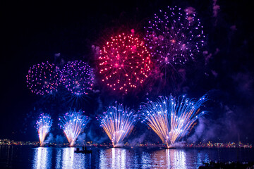Fireworks, Bay of Cannes, baie de cannes,  feux d'artifice, celebration, 