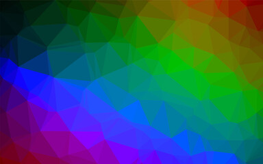 Dark Multicolor, Rainbow vector triangle mosaic cover.
