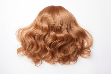 Naklejka premium Blonde hair beautiful and healthy isolated on white with curls Long hair with a stylish cut and dye or coloring Hair extensions represent treatment and