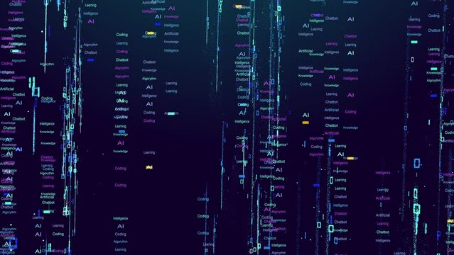 Artificial intelligence binary code background