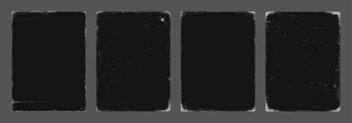 Fotobehang Vintage Poster Paper texture overlay with worn paper effect. Realistic vintage texture. Stamps grainy, old grunge, vintage, worn, dust effect. Old paper overlay set for background. Vector vintage collection stamps  © SergeyBitos