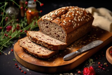 Home baked whole wheat bread made with organic ingredients and packed with nourishing seeds