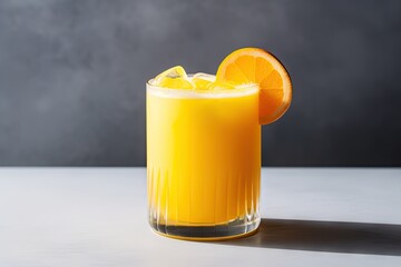 Orange juice mixed with vodka peach schnapps and white liquor - obrazy, fototapety, plakaty