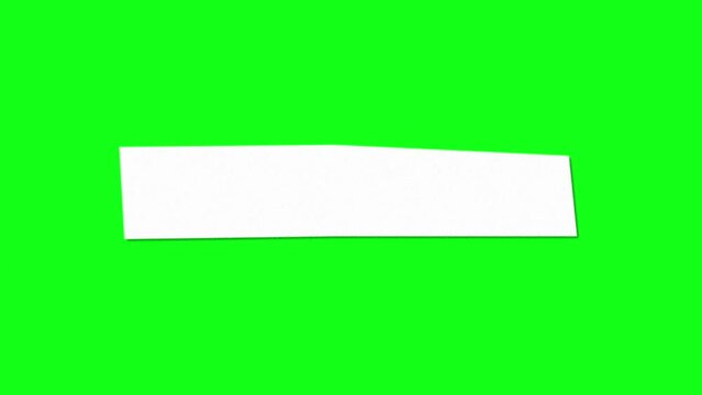 Stop Motion Paper unfolding animation on green screen background