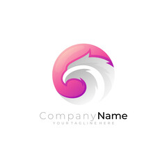 Eagle logo with circle design, simple logos, the logo is ready to use