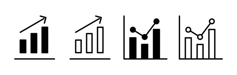 Growing graph Icon vector. Chart icon. Graph Icon