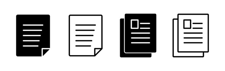 Document icon vector. Paper icon. File Icon