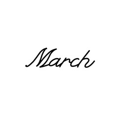 Handwritten names of month