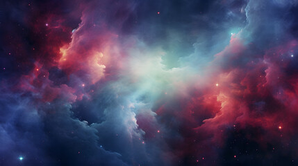 Cosmic Nebula Clouds in Deep Space, cosmic nebula clouds, swirling with rich blues, purples, and pinks, resembling a deep space celestial phenomenon - obrazy, fototapety, plakaty