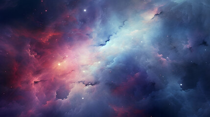 Cosmic Nebula Clouds in Deep Space, cosmic nebula clouds, swirling with rich blues, purples, and pinks, resembling a deep space celestial phenomenon - obrazy, fototapety, plakaty