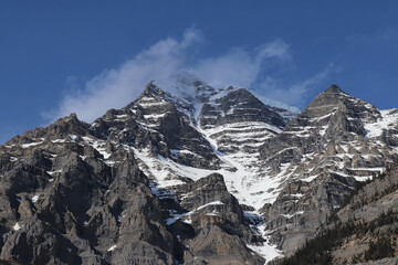 Snowy mountain peaks in BC, Canada