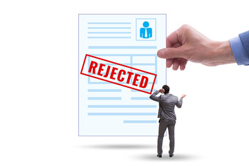 Man receiving rejection notice on his cv