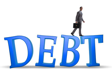 Debt and loan concept with large letters