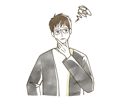 悩んでいる男性
