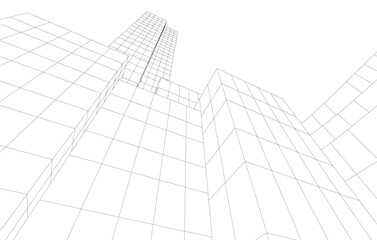 Fototapeta premium abstract architecture vector 3d drawing