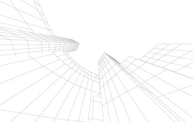 abstract architecture vector 3d drawing